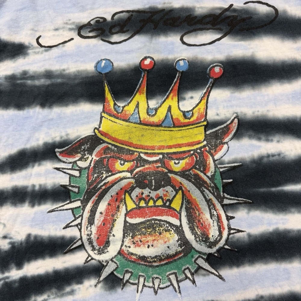 Ed Hardy Bulldog With Crown Size Small T-Shirt Short Sleeve